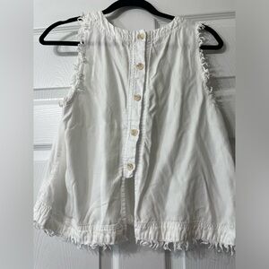 White Free People Button Back Tank ✨